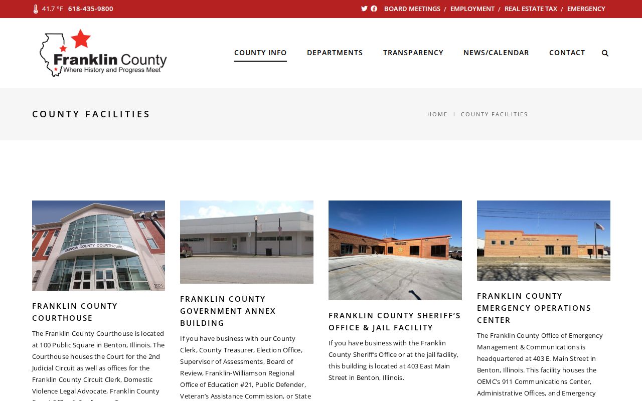 Franklin County facilities webpage identifying the sheriff office and jail